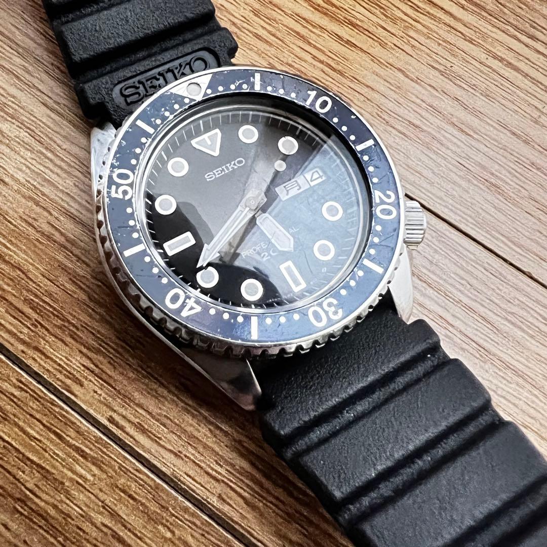 希少価値　初期1986年製 精工舎　稼働ビンテージダイバー 200mベルトセット