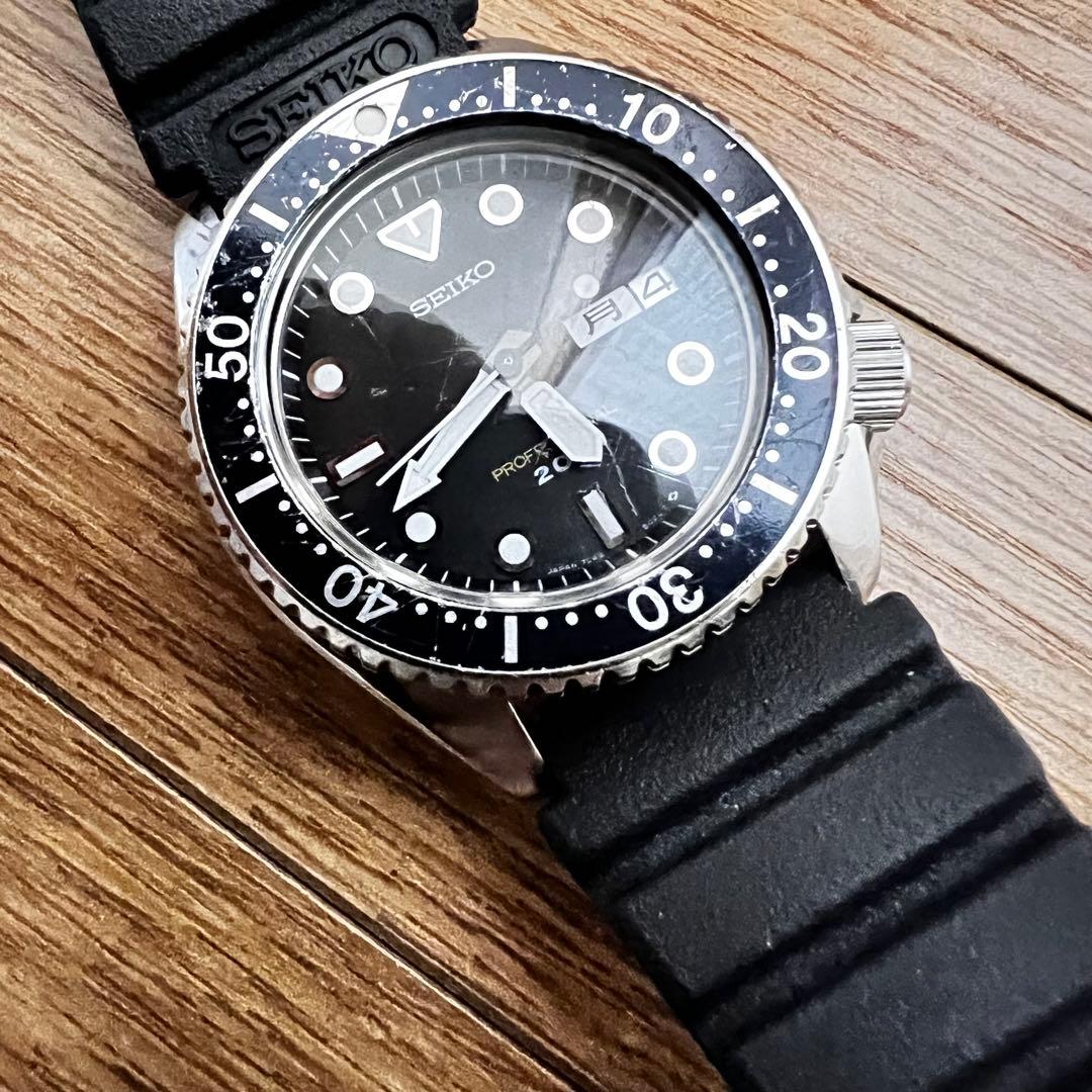 希少価値　初期1986年製 精工舎　稼働ビンテージダイバー 200mベルトセット