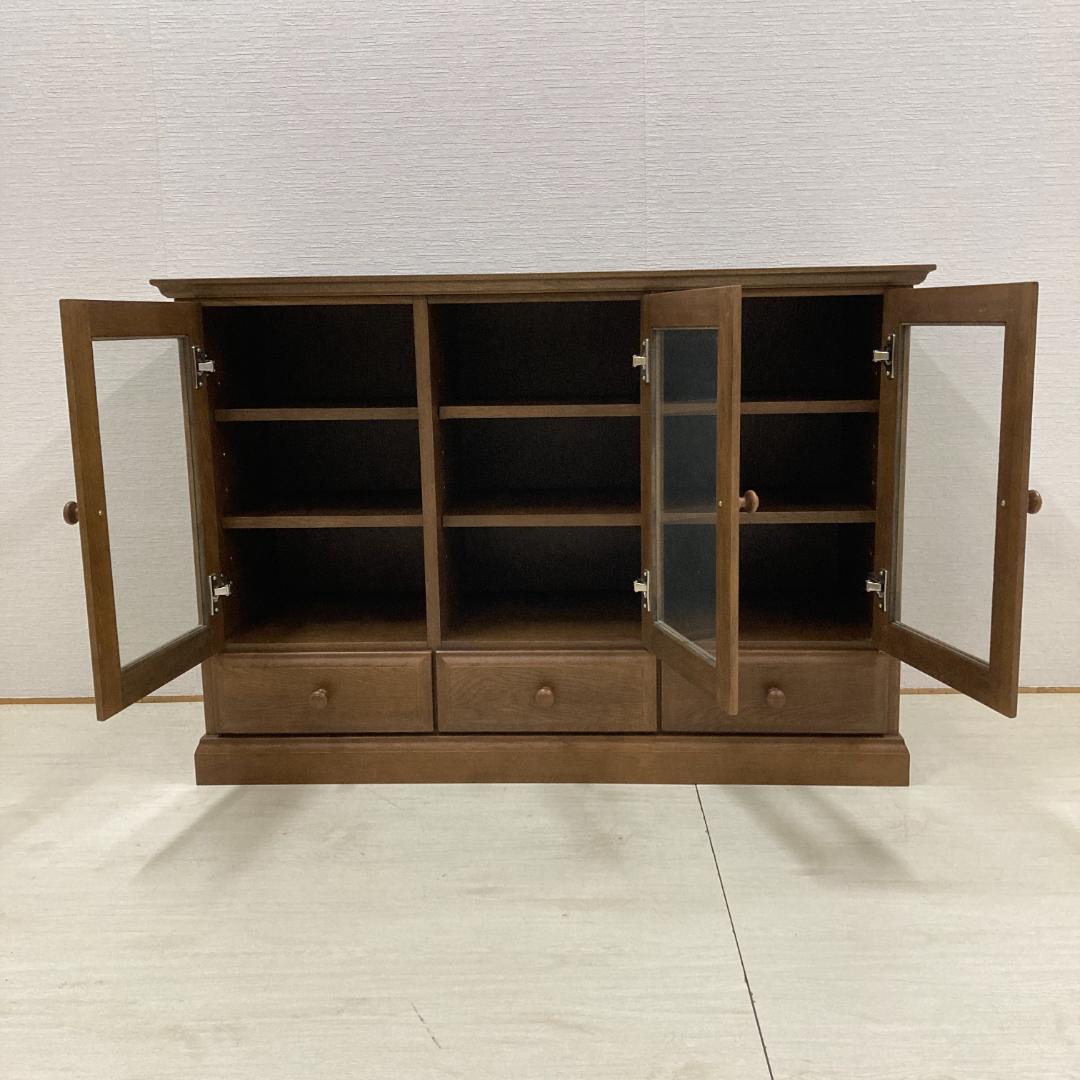 起立木工 ナラ材 サイドボード キャビネット 書棚 本棚