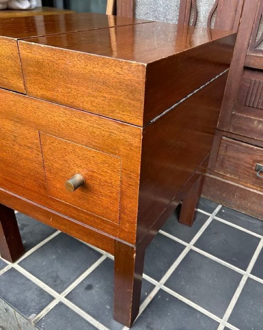 将棋盤収納式テーブル 木製 将棋盤と駒 レトロ