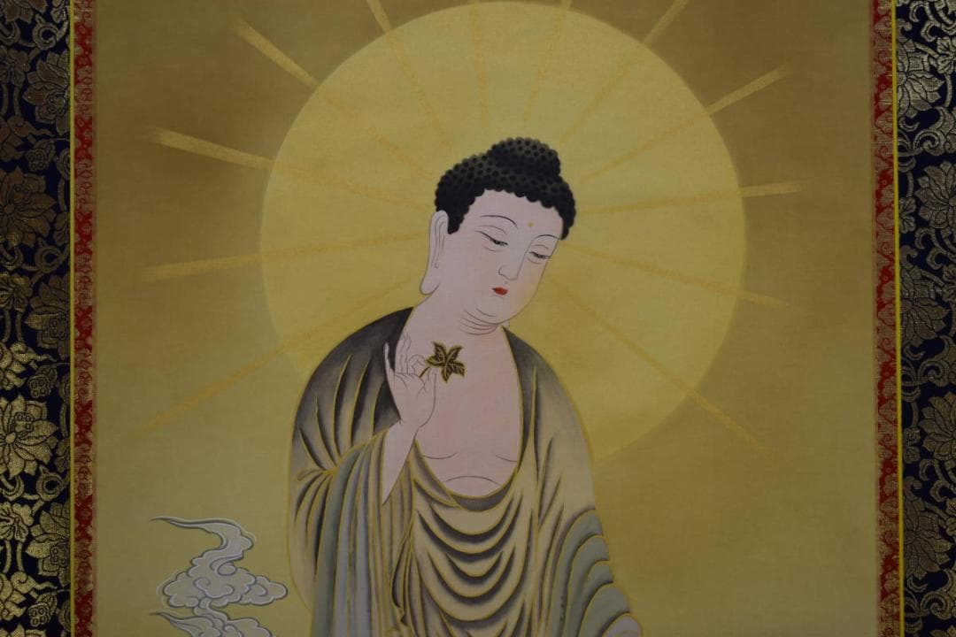 真作/福田素仙/三尊佛図/桐共箱付/布袋屋掛軸HE-951/ - メルカリ