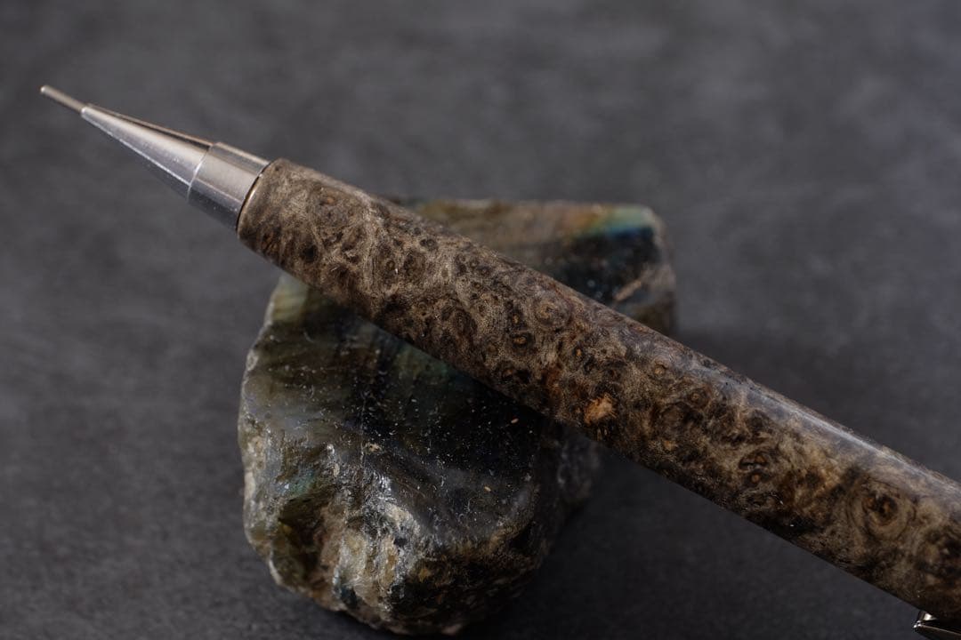 PG5木軸カスタム0217　高村杢工房 製図用シャープペンシル　花梨瘤　至高の黒