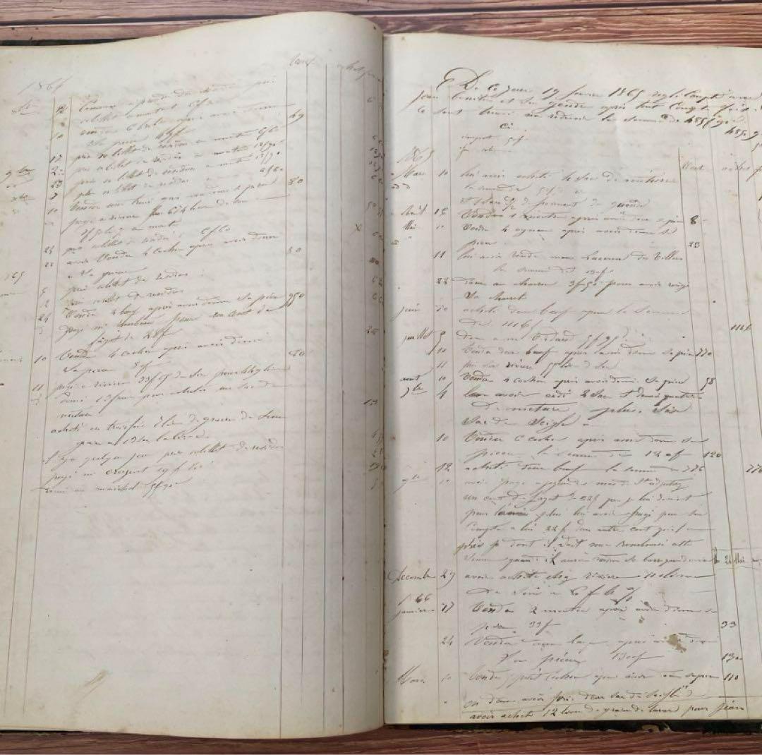 1800年代 フランス　大判帳簿１冊　c15