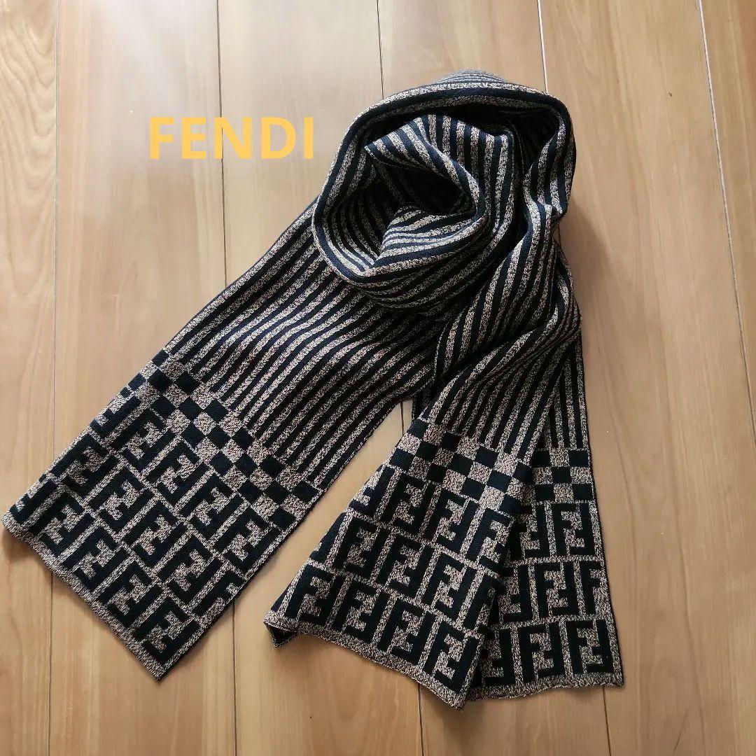 FENDI maglia ズッカ柄 ウール100%マフラー - メルカリ