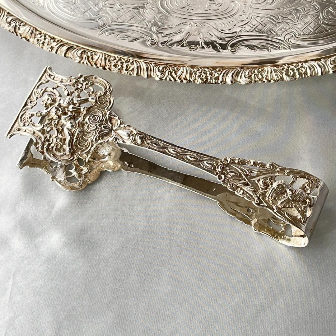 【ドイツ】 天使のペストリートング【純銀】鳥と花々 17.5cm 豪奢！