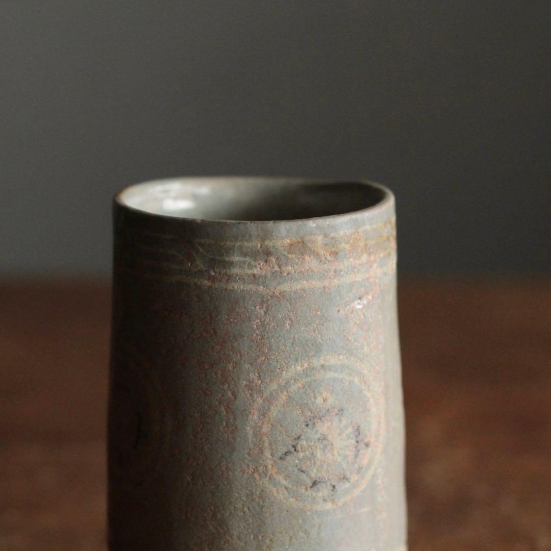 狂言袴 筒盃 筒碗 李朝筒盃 朝鮮美術 ぐい呑み 古美術 古道具 アンティーク