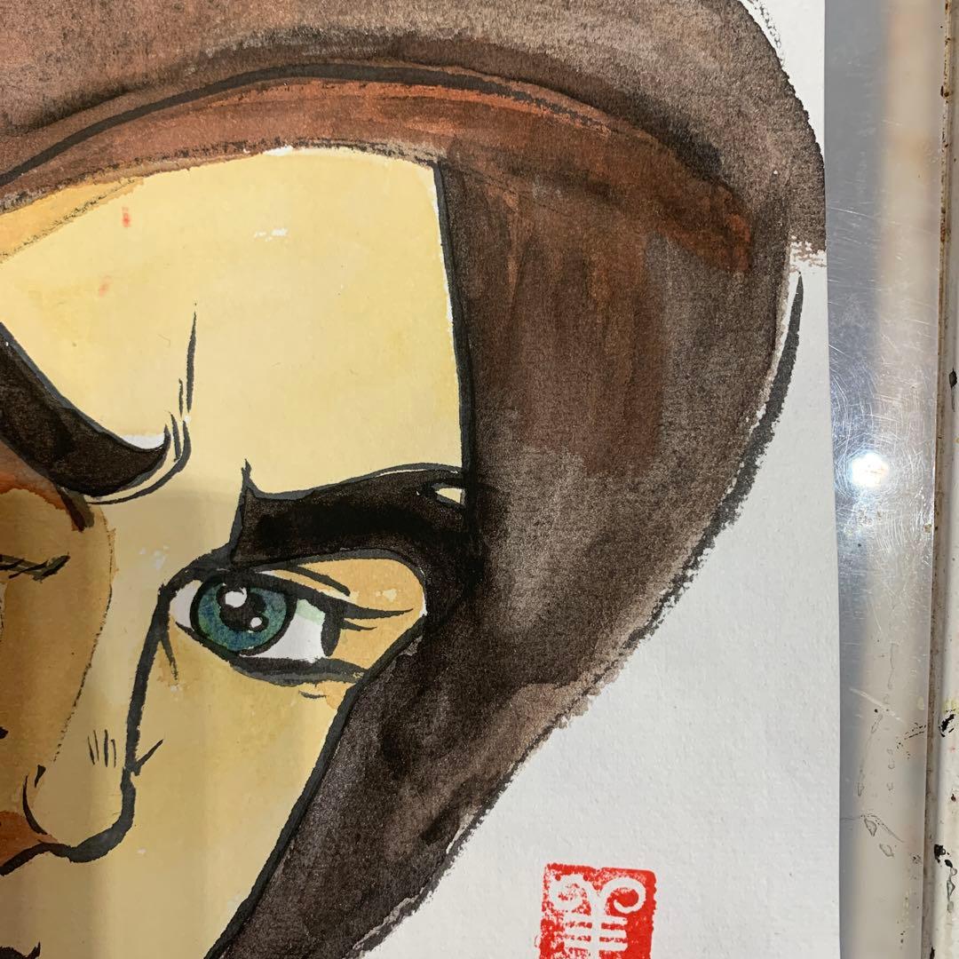 座敷童子様 女の子縁起物オリジナルイラスト原画1点物色紙在庫1点