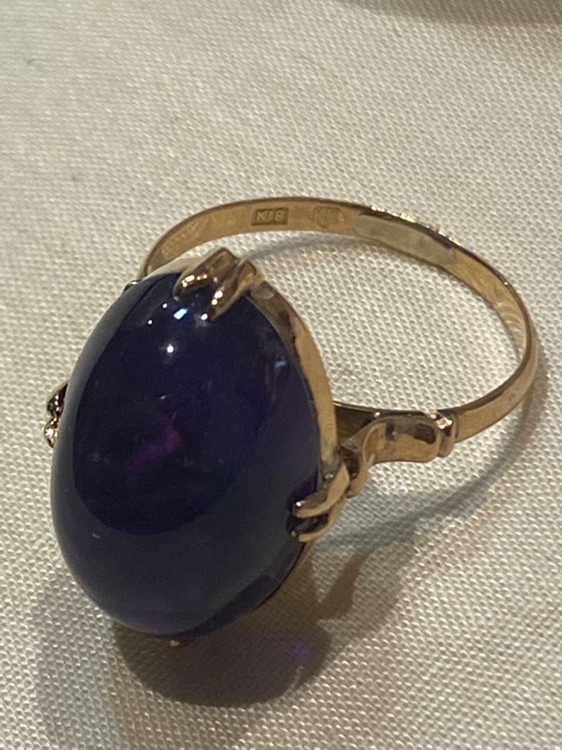 ニャン 昭和ジュエリー　18金　アメジストリング　11号