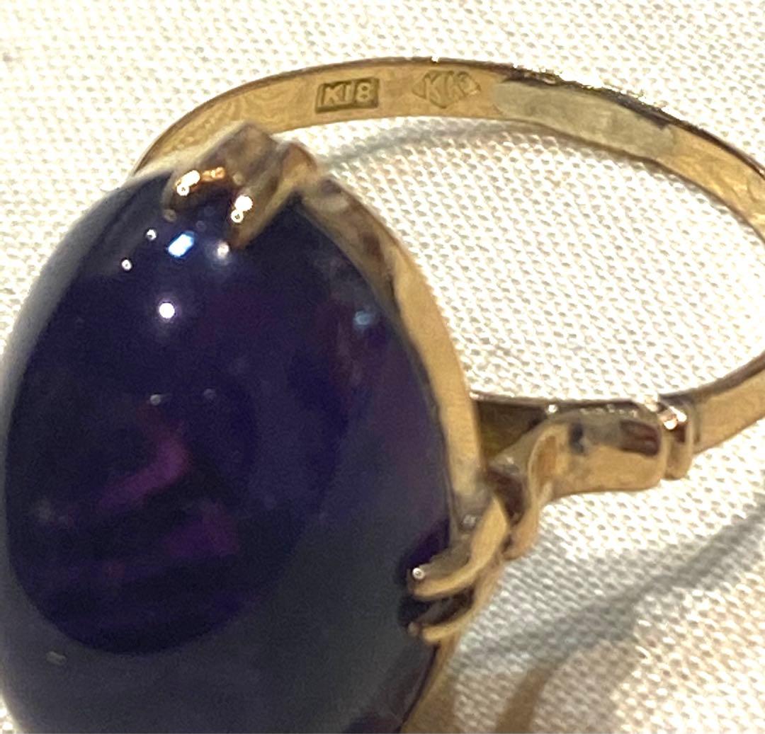 ニャン 昭和ジュエリー　18金　アメジストリング　11号