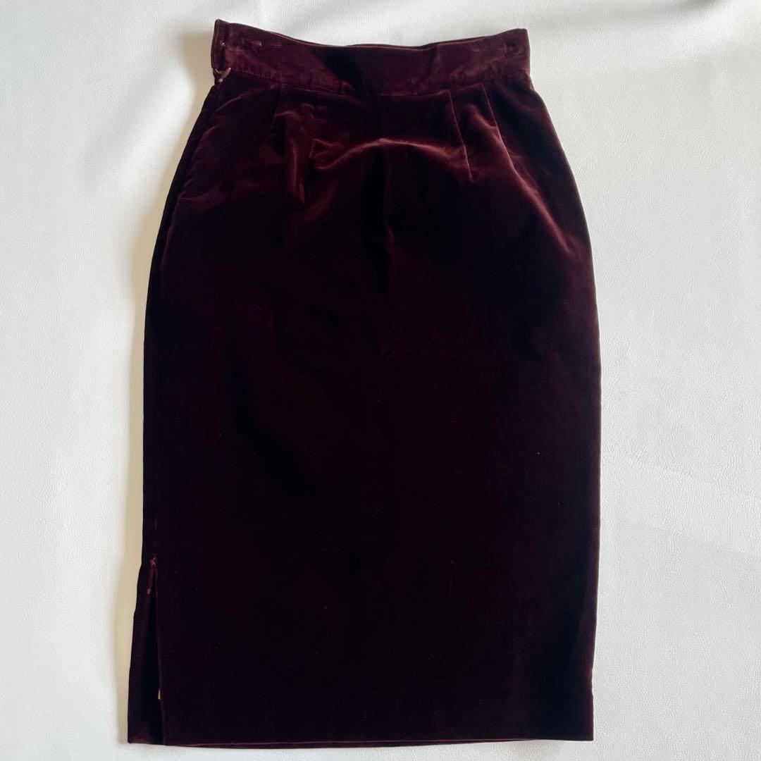 【ヴィヴィアンウエストウッドレッドレーベル】ベロア タイトスカート オーブ 38