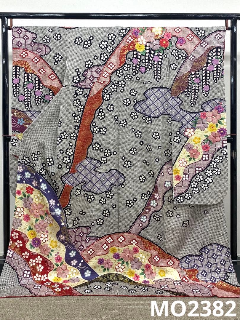 振袖 金駒 金彩 ふくれ織紋意匠 身丈181cm パールトーン加工 トールサイズ