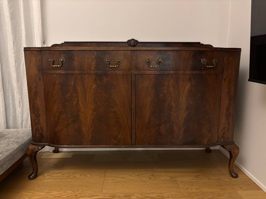 ロココ調チェスト ダークグリーン 2段引き出し ロココ調チェスト