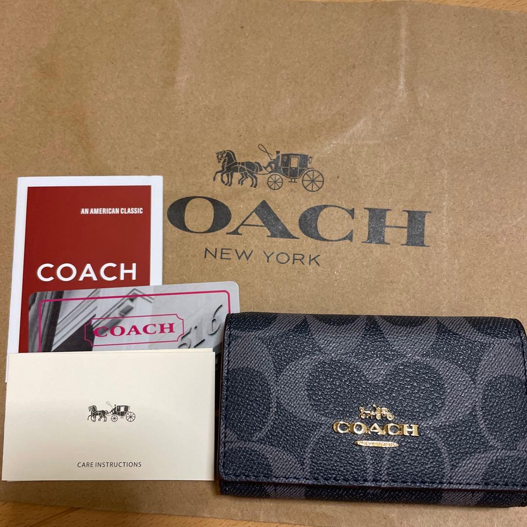 新品未使用 coachキーケース シグネチャー デニムネイビー⭐︎レア