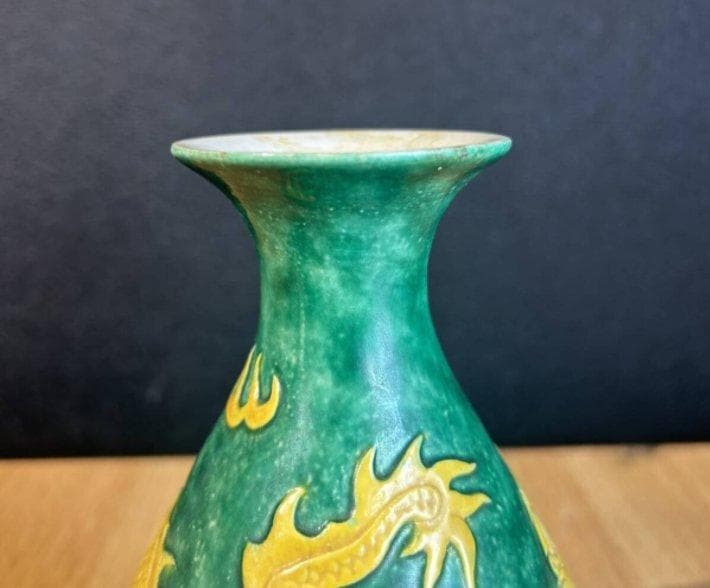 S8022　大清光緒年製　中国陶器　中国古美術　2彩　花瓶　花器