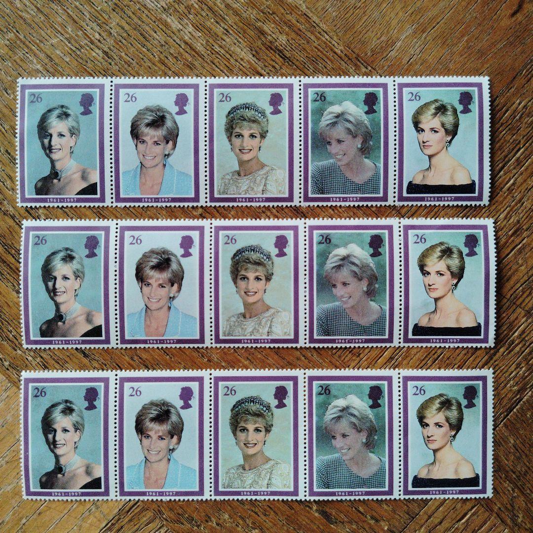 ダイアナ妃 切手 15枚セット 26ペンス - メルカリ