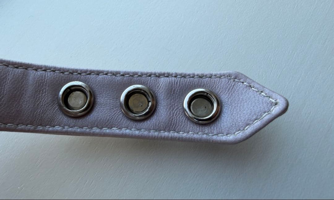 クロムハーツ　レザークロスボールブレスレット　ピンク