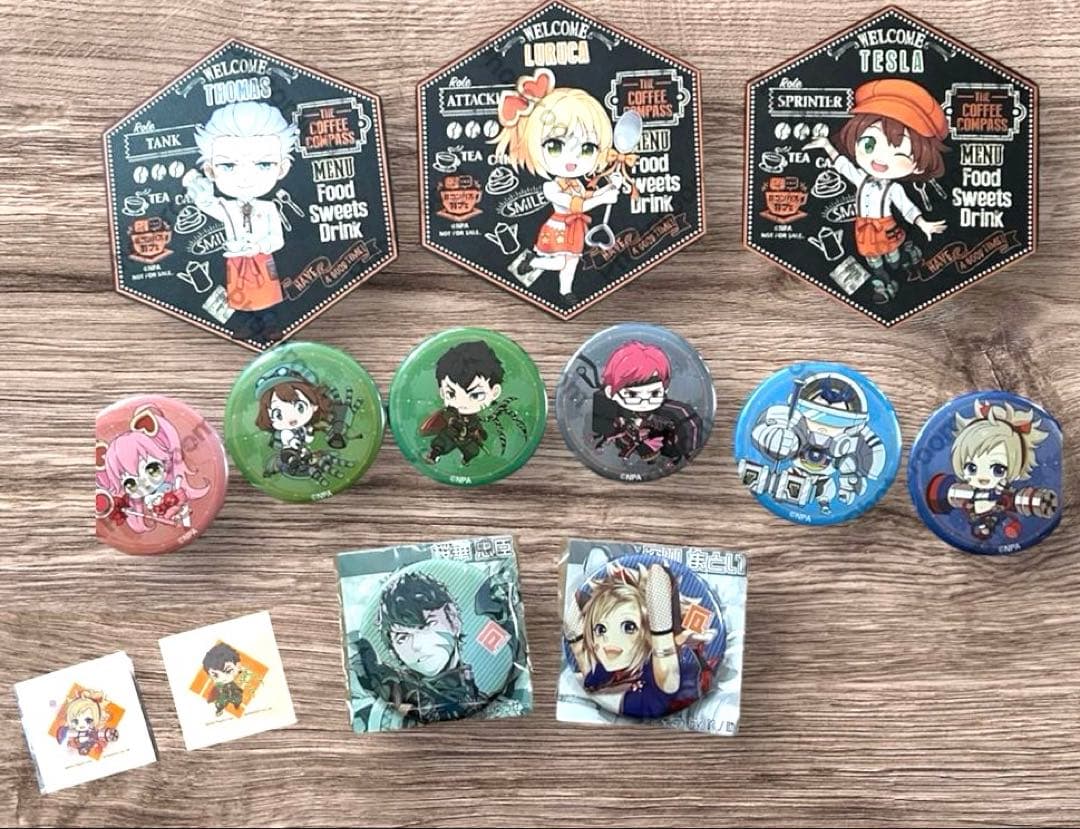 コンパス】アニカフェ限定 グッズセット 缶バッジ コースター 桜華忠臣