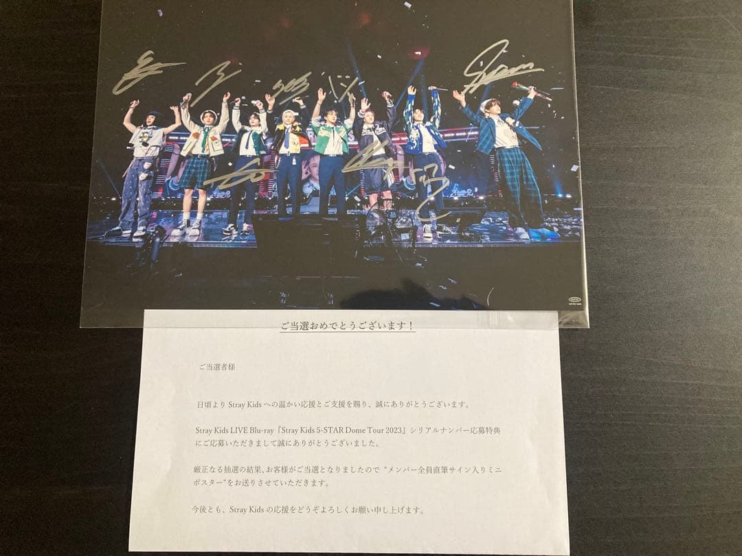 StrayKids 5-STAR Dome Tour 直筆サイン入りミニポスター StrayKids 5-STAR DOME TOUR 直筆サイン入りミニポスター ライブ
