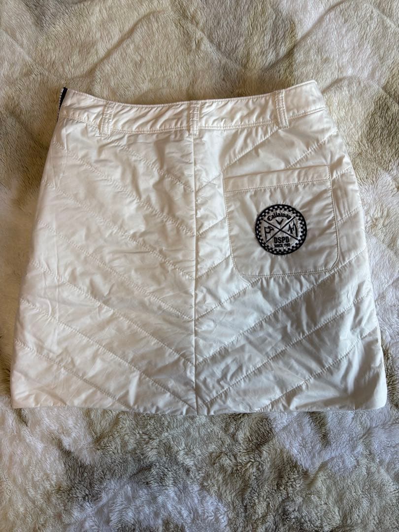 【Callaway】ホワイト Vネック キルティングジャケット スカート