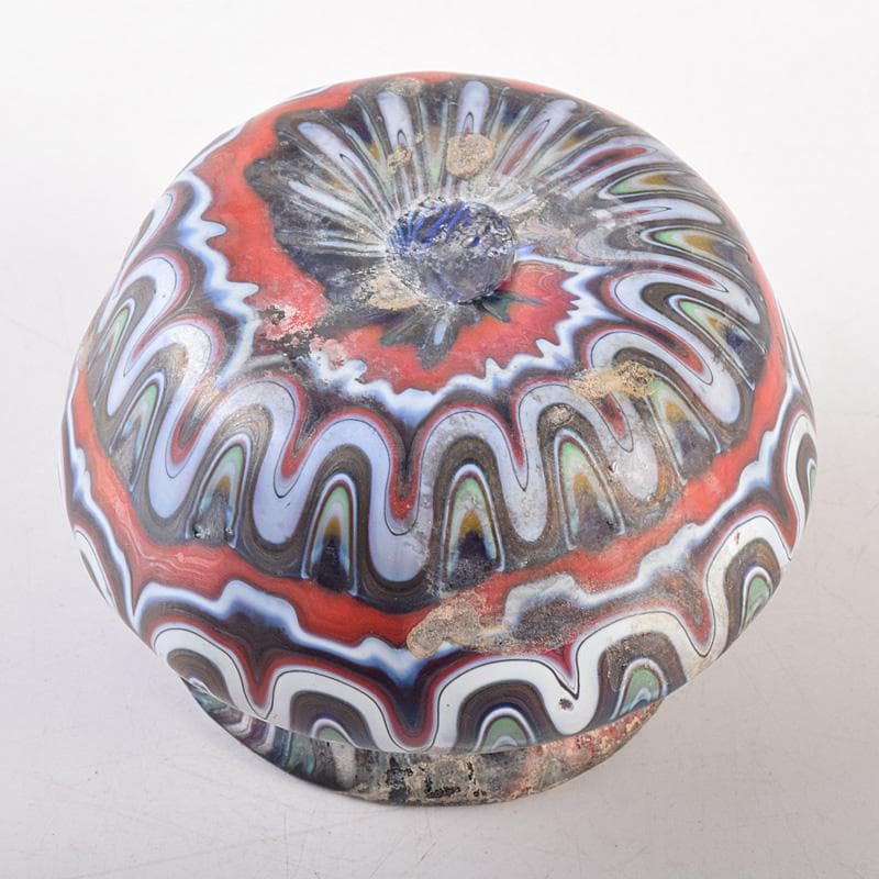 アンティーク 古代 ベネチアンガラス ローマン硝子 古壷 V R7612