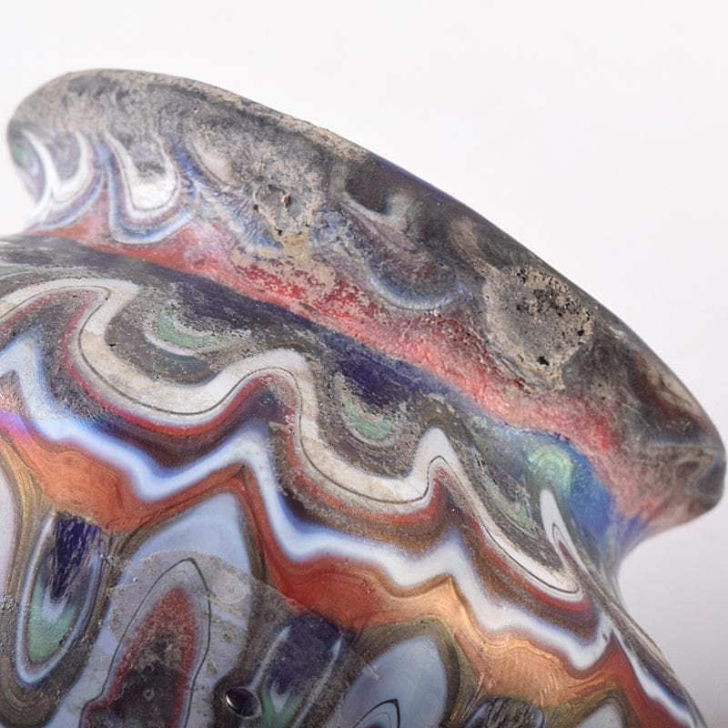 アンティーク 古代 ベネチアンガラス ローマン硝子 古壷 V R7612