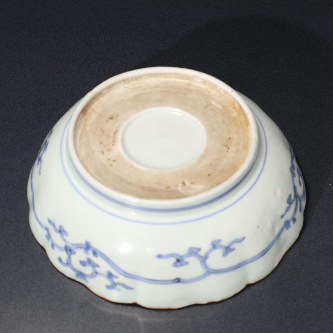 伊万里染付　微塵唐草図なます皿　骨董　古伊万里　R1474B2