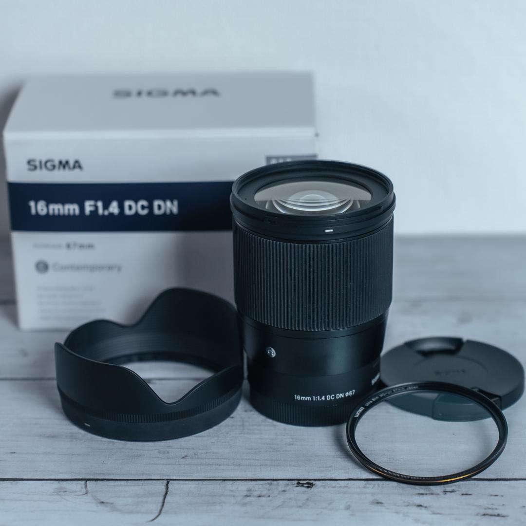 SIGMA 16mm f1.4 dc dn (Eマウント) レンズフィルター付き SIGMA 16mm