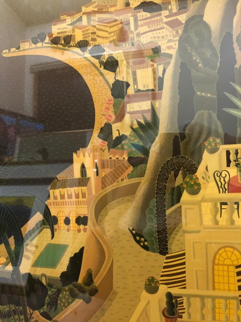 絵画　トーマス・マックナイト　「リヴィエラコースト」　アートポスター