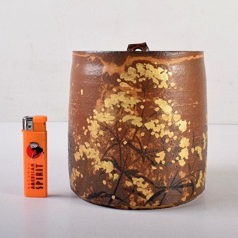 TM 様専用益子焼 吉川水城作 金彩草文水指 共箱 C 7968 - メルカリ