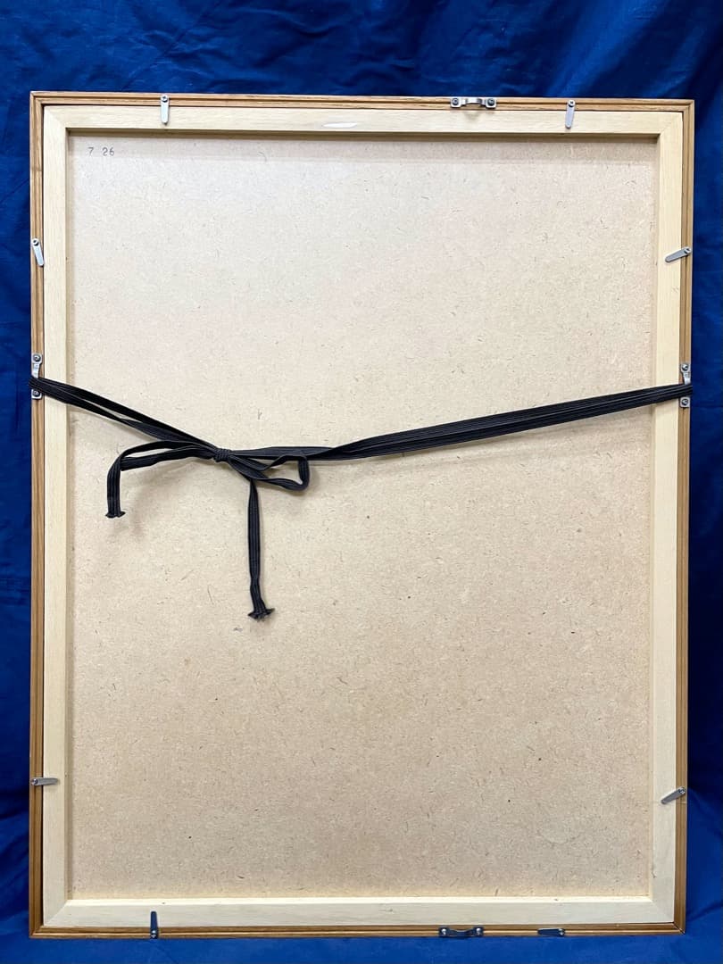 ◇西嶋勝之『一力の雪』木版画 額装 ◇作家直筆サイン、落款入り