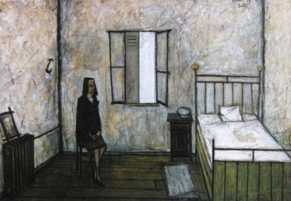 ベルナール・ビュッフェ、「Chambre」、希少画集の額装画、人気作品