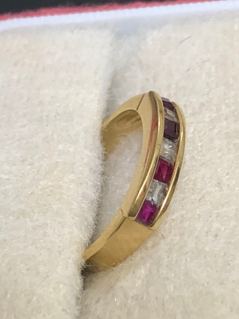 k18ルビー とダイヤモンド ？リング ゴールド　13号