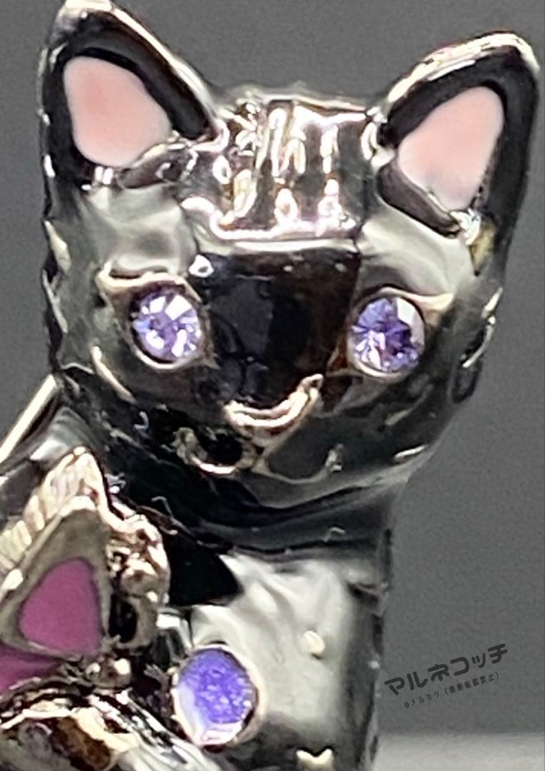 アナスイ 黒猫と蝶々 ブローチ ベンガル 猫 ネコ ねこ