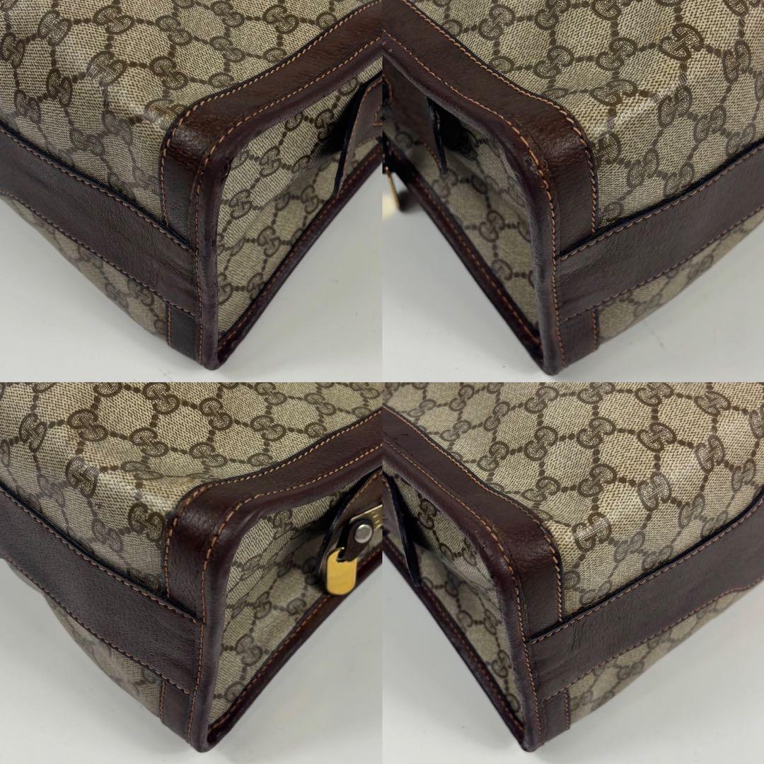 グッチ GGスプリーム ハンドバッグ ボストンバッグ ブラウン PVC