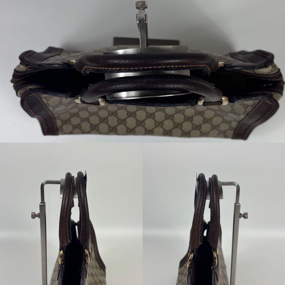 グッチ GGスプリーム ハンドバッグ ボストンバッグ ブラウン PVC