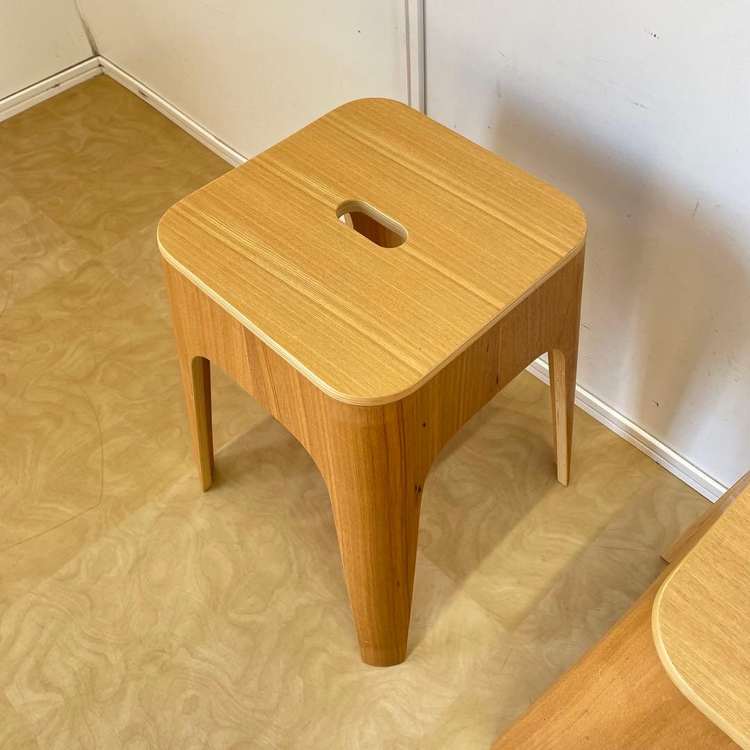 Francfranc スツール2脚 スタッキング椅子 チェア フランフラン 木製