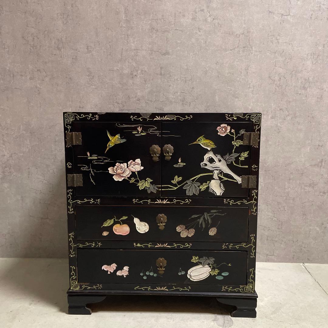 中国家具 キャビネット 花鳥図 ヴィンテージ チャイニーズ - メルカリ