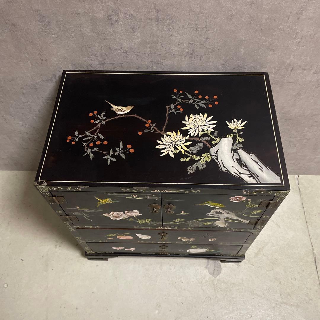 中国家具 キャビネット 花鳥図 ヴィンテージ チャイニーズ - メルカリ