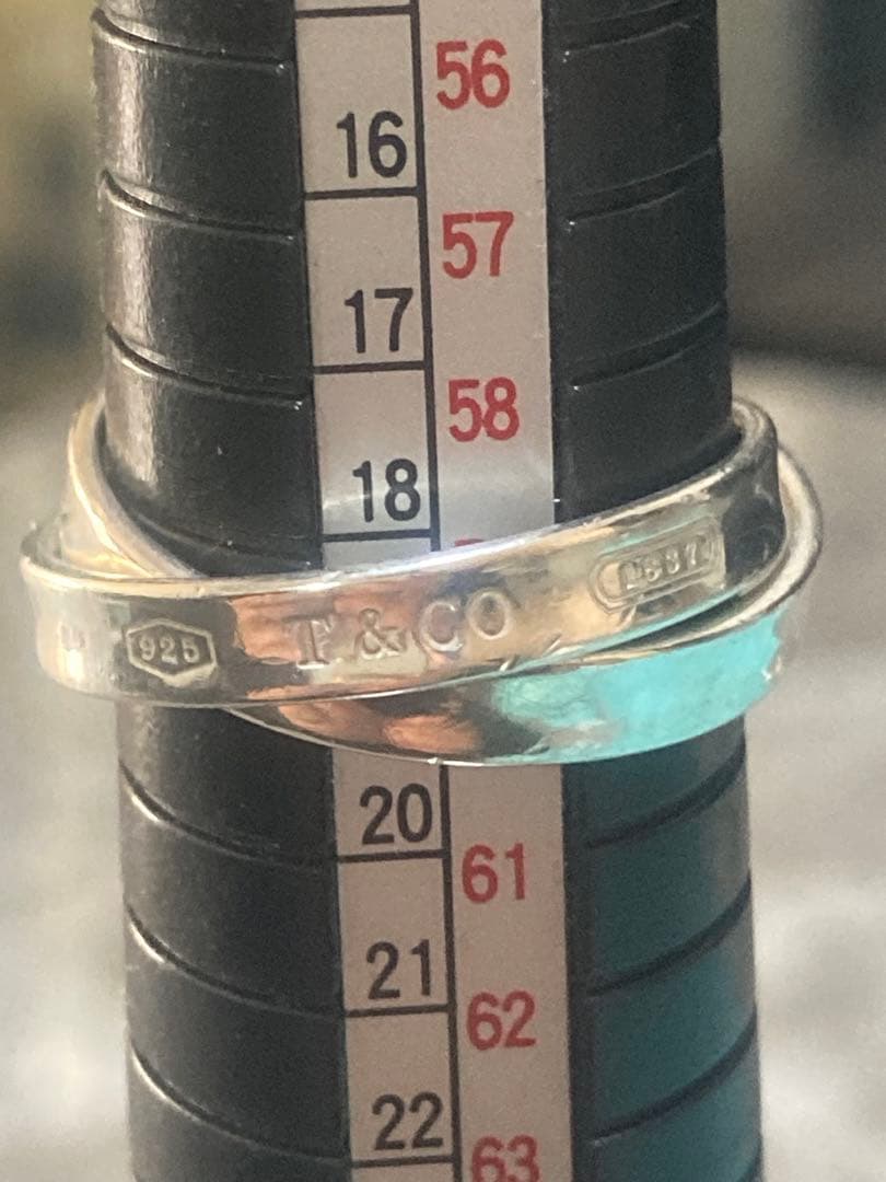 Tiffany & Co. インターロッキング2連リング シルバー925 19号