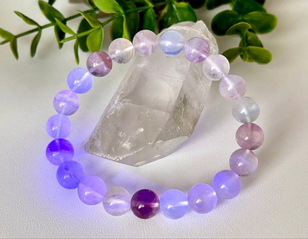 最高品質　幻想世界に架かる美しき虹　幻のレインボーシャインフローライトのブレス