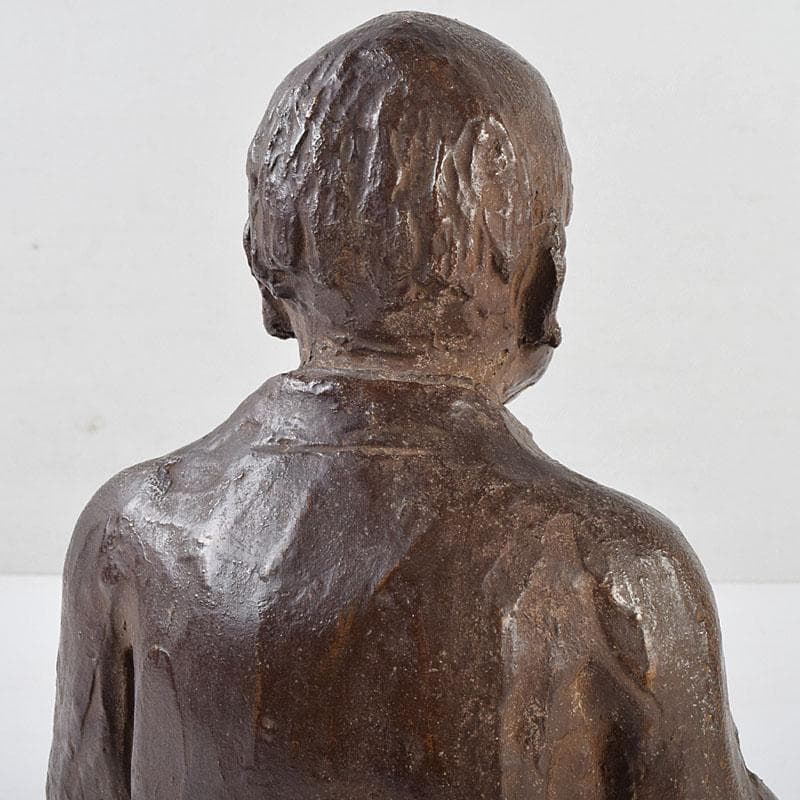 高岡銅器 須賀木仙子作 鋳銅 宗旦居士像 約3㎏ 共箱