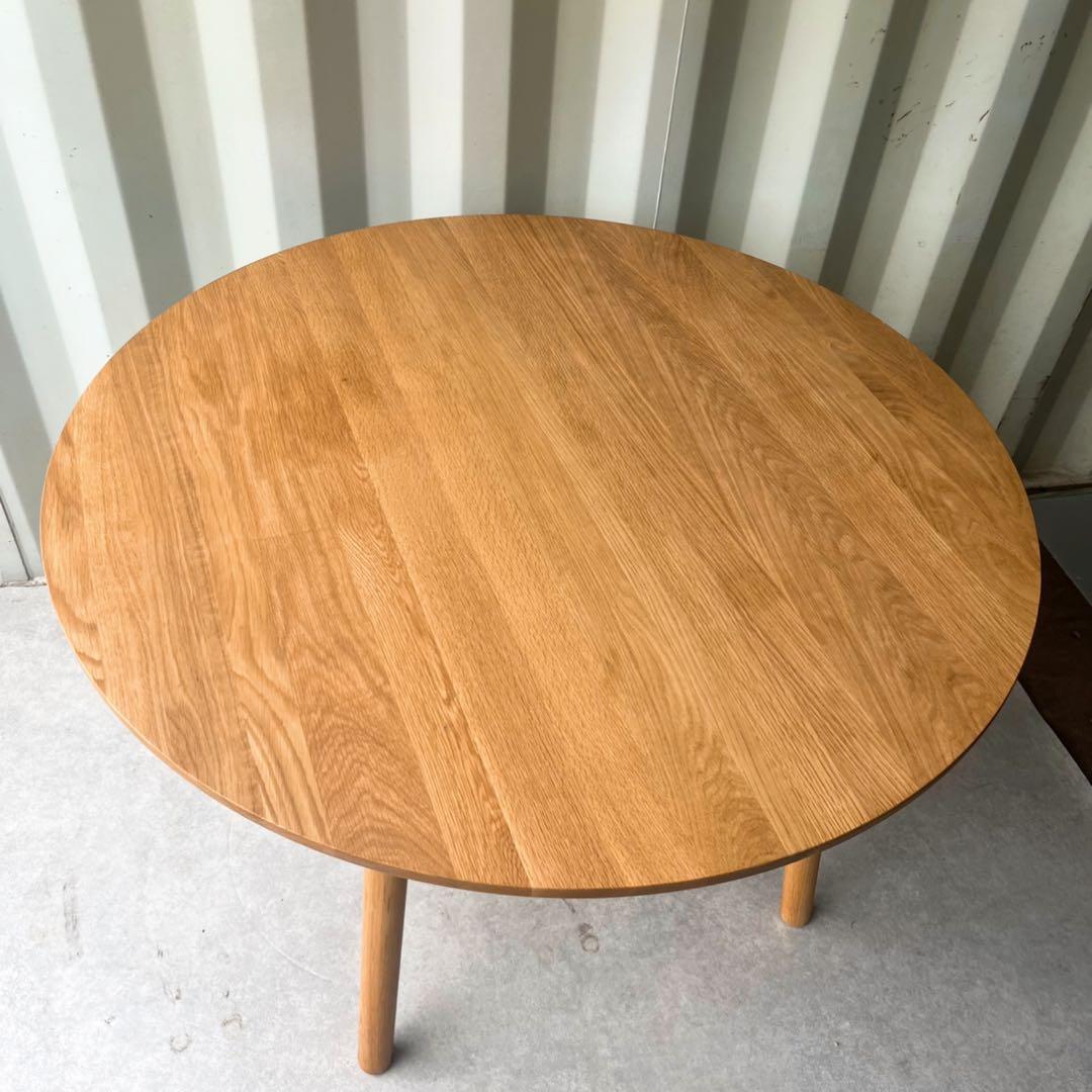 取付無料！ウニコ ソルク 北欧風天然木ラウンドダイニングテーブルΦ110✨