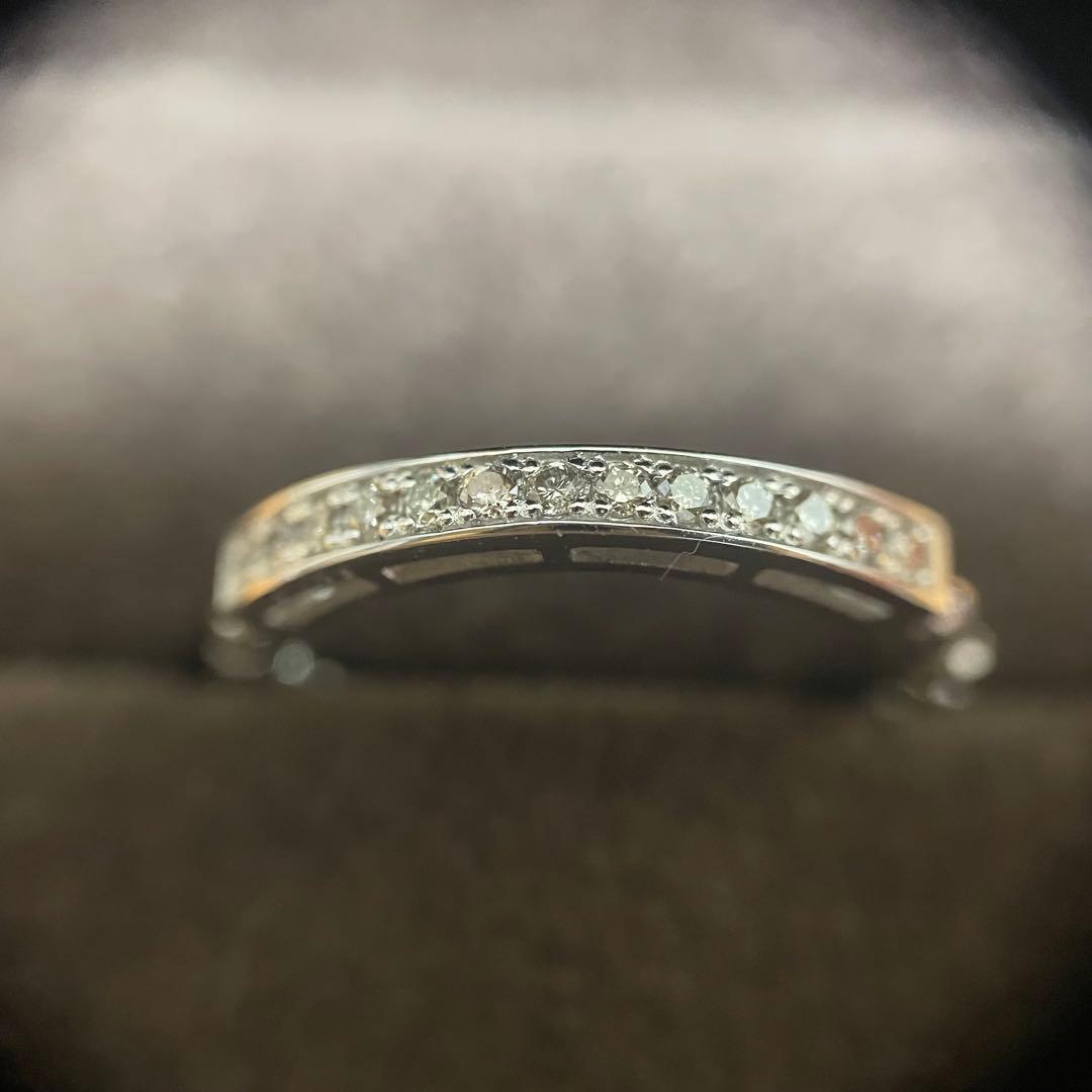 Pt950 刻印 ダイヤ0.15ct 総重量2.0g形状記憶リング