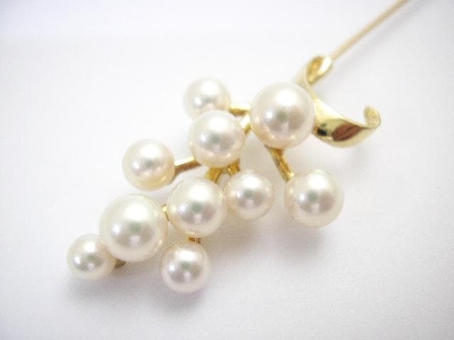 ミキモト K18 パール ピンブローチ