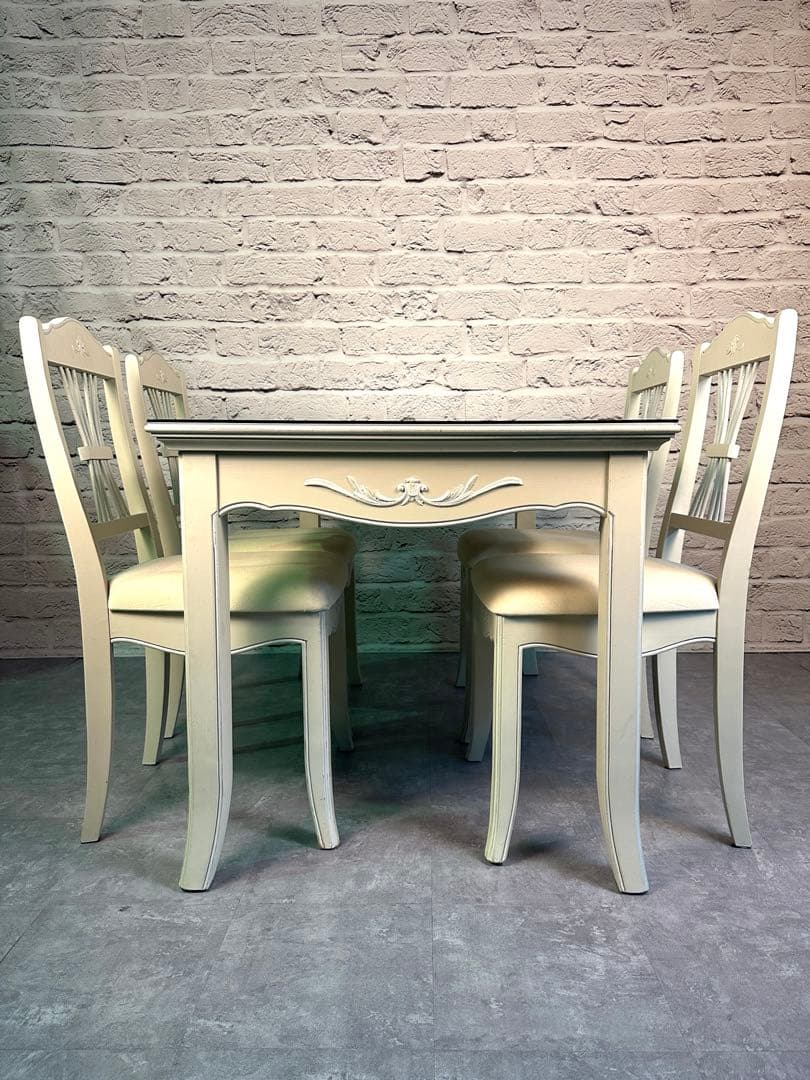 【フランス製】Country Corner ダイニングセット　テーブル＋椅子4脚