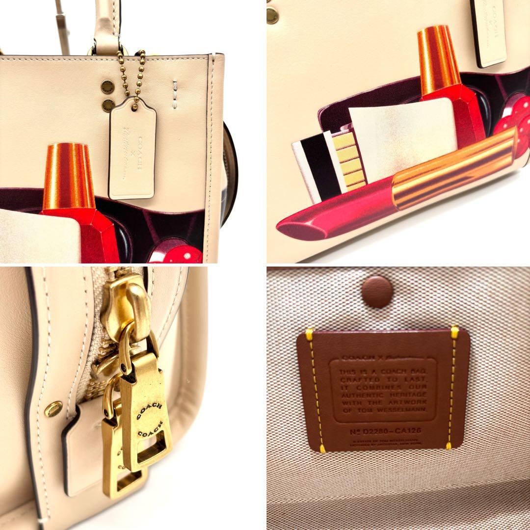 未使用に近い コーチ 2way ローグ トムウェッセルマン リップ柄 バッグ