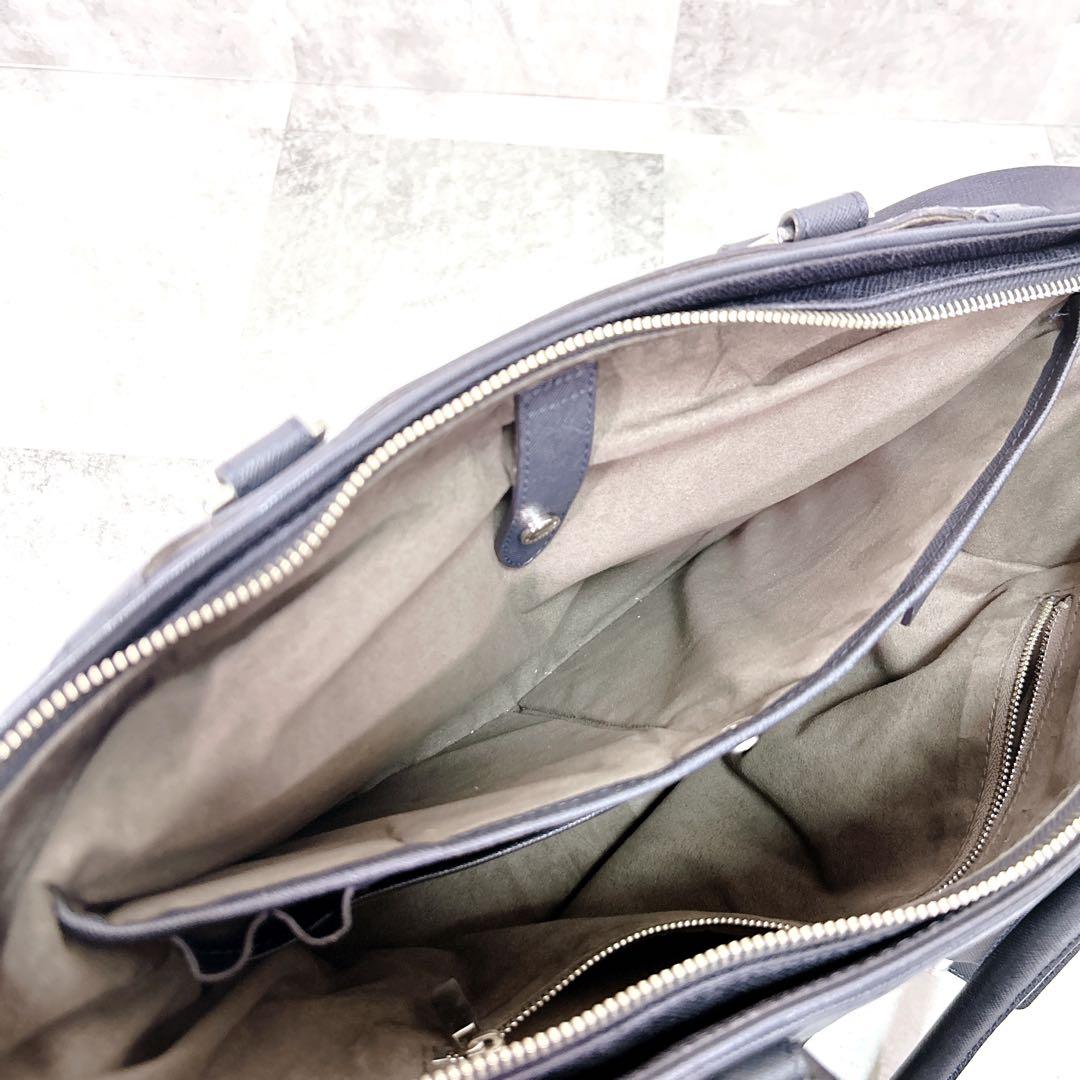 PELLE MORBIDA ペッレモルビダ キャピターノ トートバッグ A4 紺