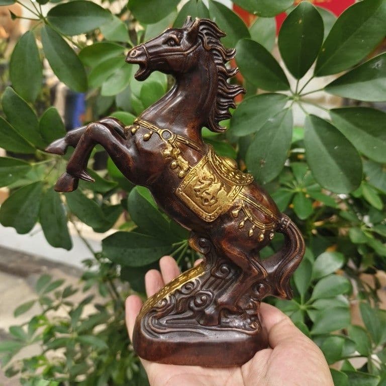 銅制 鎏金即馬発財置件 干支馬 家住宅 応接間 書斎