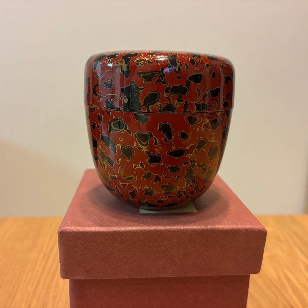 津軽塗 赤黒 茶道具 棗 なつめ 茶筒 伝統工芸品 漆器 - メルカリ