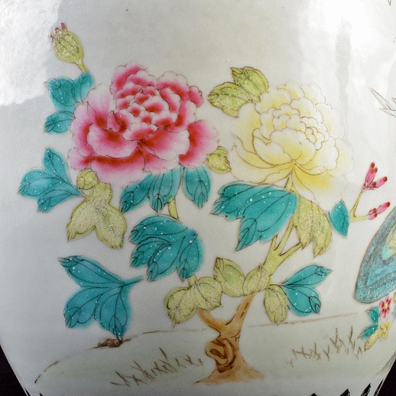 中国 中国景徳鎮制造款 粉彩 漢詩花鳥文 大鉢 F R5829B - メルカリ